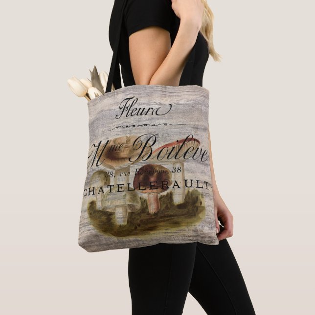 french botanical rustic hipster woodland mushroom tote bag (Close Up)