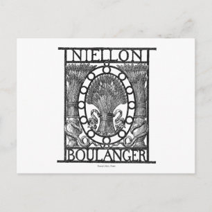 French Boulanger Bakery Postcard