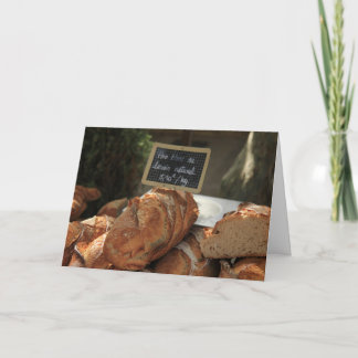 French bread at a market stall card