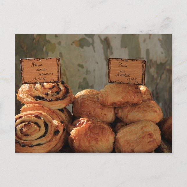 French bread at a market stall postcard (Front)