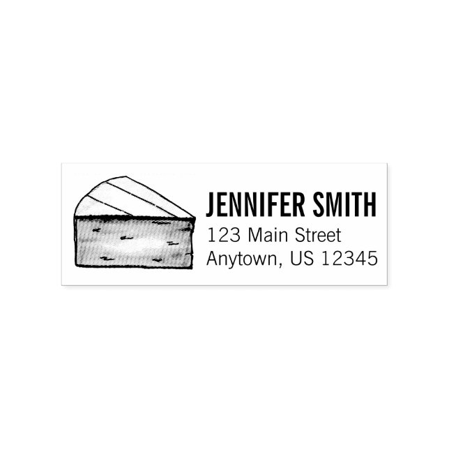 French Brie Cheese Wedge Food Personalized Address Rubber Stamp (Imprint)