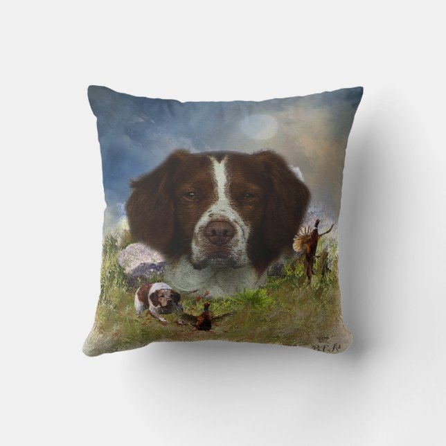 French Brittany , Art   Throw Pillow (Back)