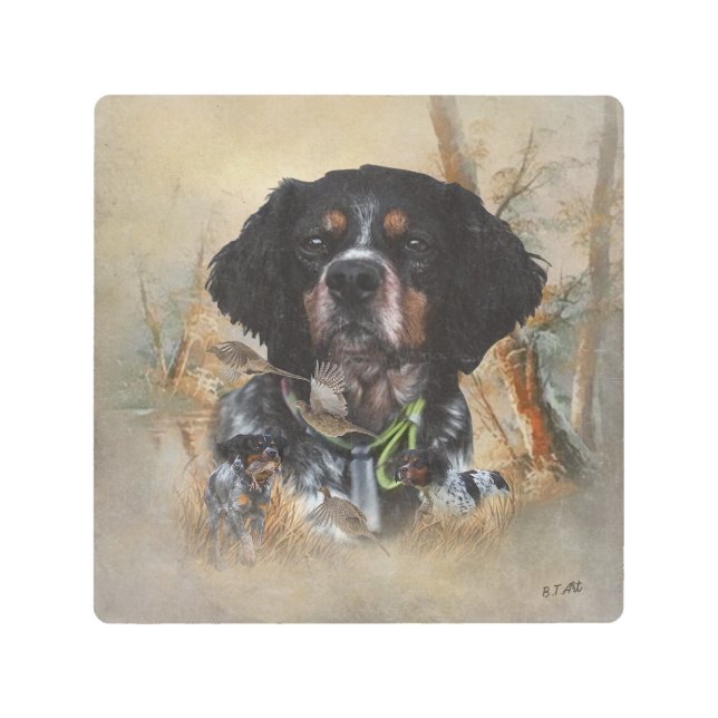 French Brittany, Bird Hunting Art  (Front)