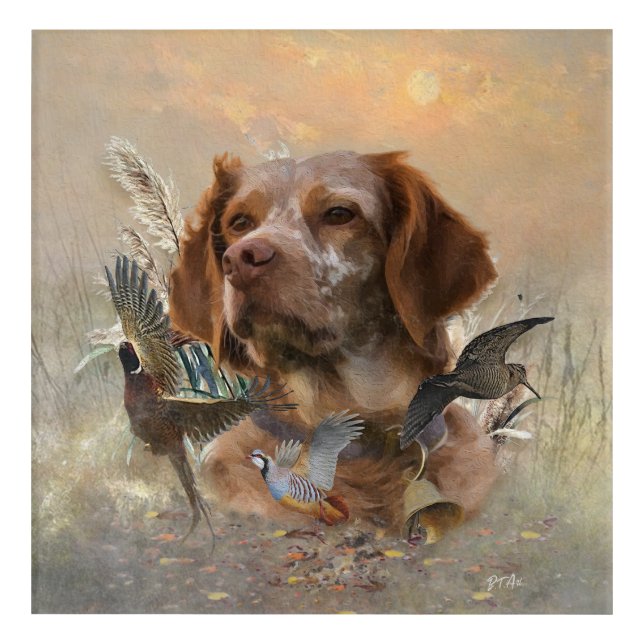 French Brittany, Bird Hunting Art  (Front)