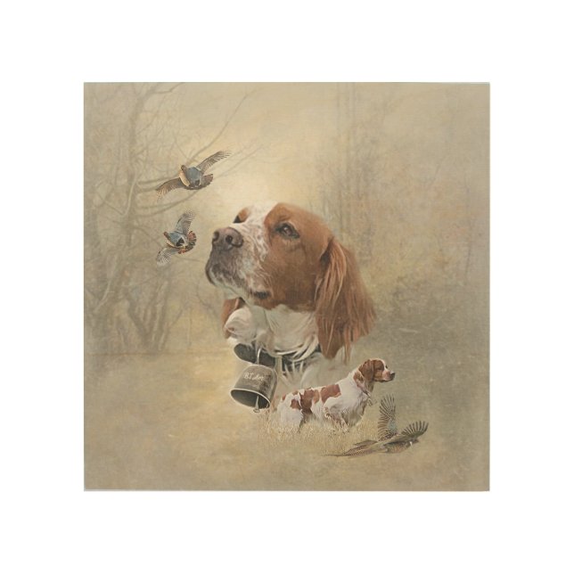 French Brittany, Bird Hunting Art  (Front)