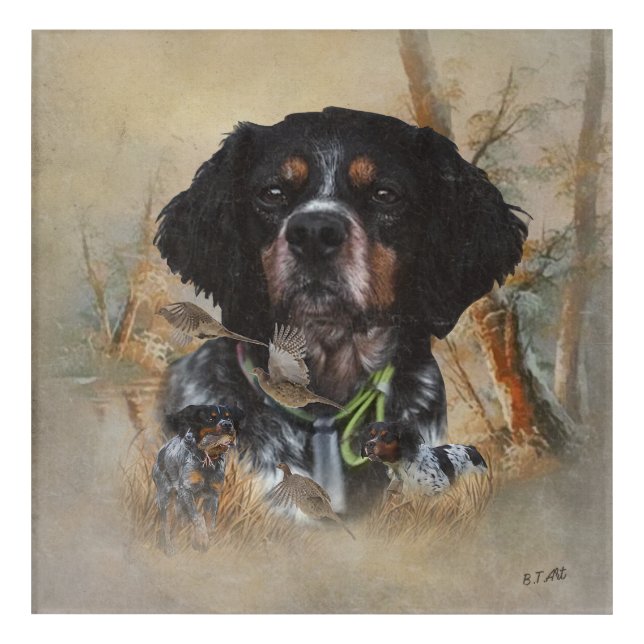 French Brittany, Bird Hunting Art  (Front)