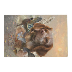 French Brittany, Bird Hunting Art  Placemat