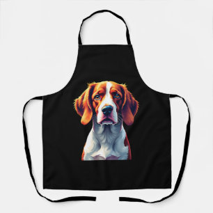 French Brittany Spaniel Mom Dad Dog Face Pop Art C Apron