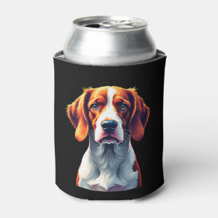 French Brittany Spaniel Mom Dad Dog Face Pop Art C Can Cooler