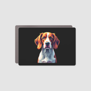 French Brittany Spaniel Mom Dad Dog Face Pop Art C Car Magnet