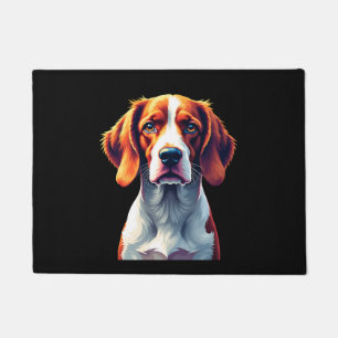French Brittany Spaniel Mom Dad Dog Face Pop Art C Doormat