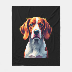 French Brittany Spaniel Mom Dad Dog Face Pop Art C Fleece Blanket