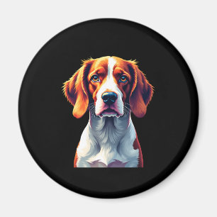 French Brittany Spaniel Mom Dad Dog Face Pop Art C Magnet