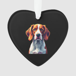 French Brittany Spaniel Mom Dad Dog Face Pop Art C Ornament