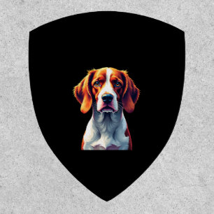 French Brittany Spaniel Mom Dad Dog Face Pop Art C Patch