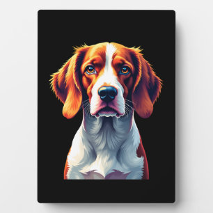 French Brittany Spaniel Mom Dad Dog Face Pop Art C Plaque