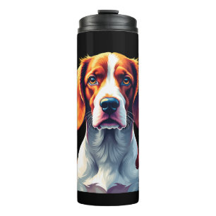 French Brittany Spaniel Mom Dad Dog Face Pop Art C Thermal Tumbler