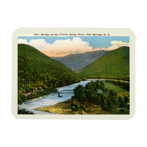 French Broad River Hot Springs NC Vintage Style Magnet