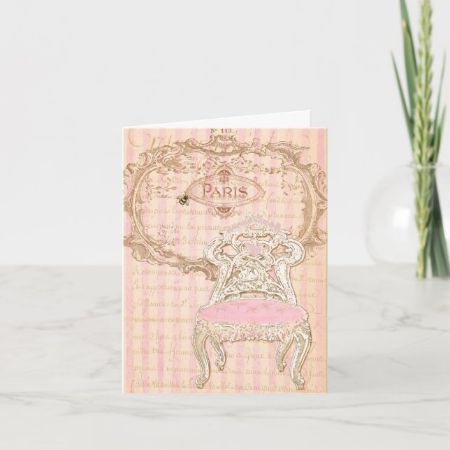 French Brocante Royale Pink de la Queen's Chair Card (Front)