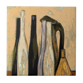 French Brown Jugs Abstract Ceramic Tile