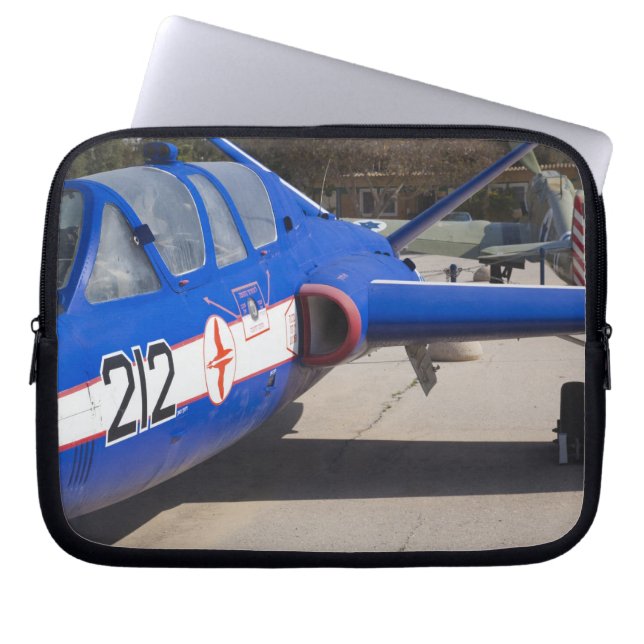French Built Fouga Magister trainer Laptop Sleeve (Front)