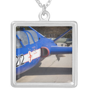 French Built Fouga Magister trainer Silver Plated Necklace