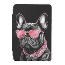 French buldog in pink sunglasses iPad Smart Cover