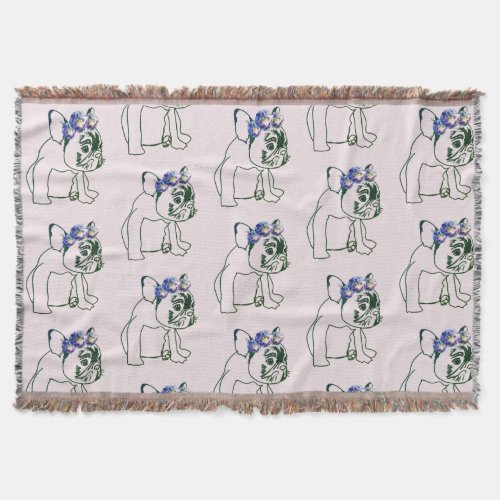 French Buldog Puppy Sweet Throw Blanket