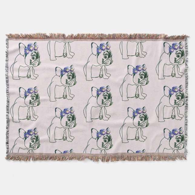French Buldog Puppy, Sweet Throw Blanket (Front)