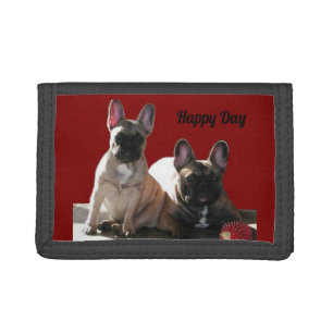 French Buldoggen Flo and Fips Trifold Wallet