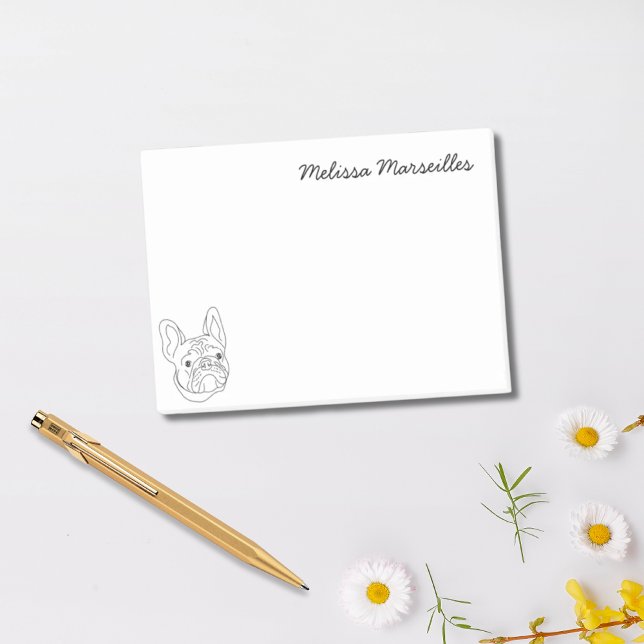 French Bull Dog Black & White Frenchie Post-it Notes (French Bull Dog Black & White Frenchie Post-it Notes)