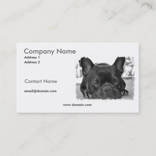 Customizable French Bull Dog Business Card
