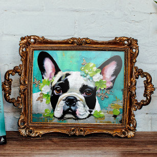 French Bull Dog Decoupage Poster