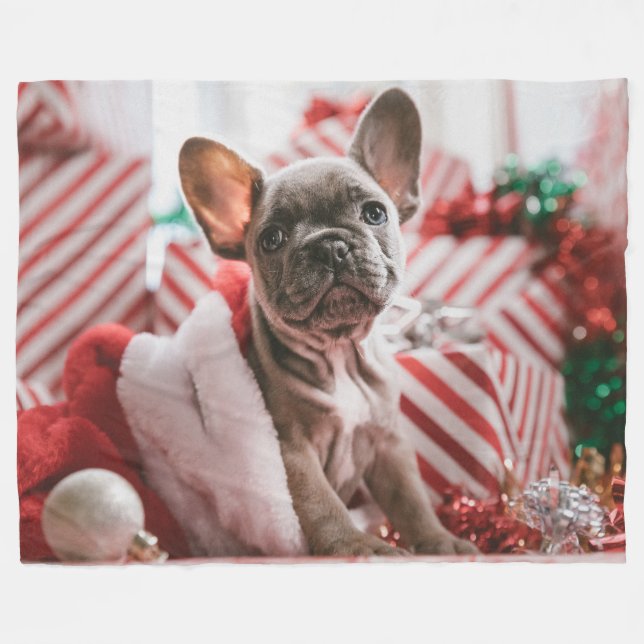 FRENCH BULL DOG FLEECE BLANKET (Front (Horizontal))