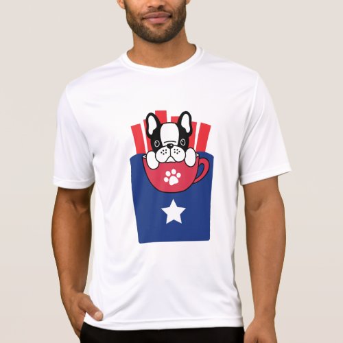 French Bull dog for 4th July Independence Day  T_Shirt