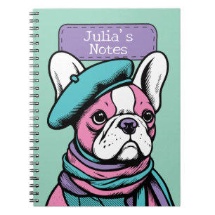 French Bull Dog Frenchie Artsy Pop Art Notebook