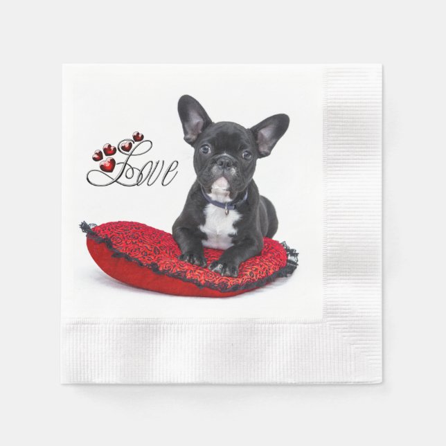 French Bull Dog - Frenchie - Love Napkins (Front)