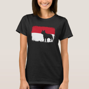 French bull dog Indonesia Indonesian flag frenchie T-Shirt