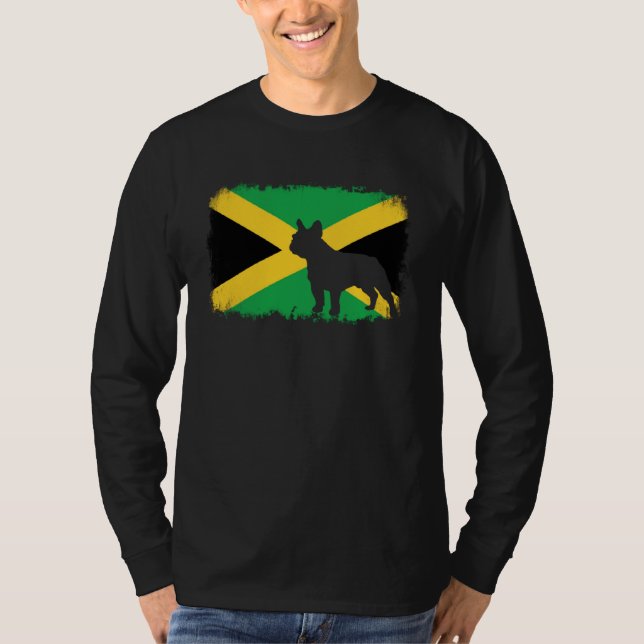 French bull dog Jamaica Jamaican flag frenchies bu T-Shirt (Front)