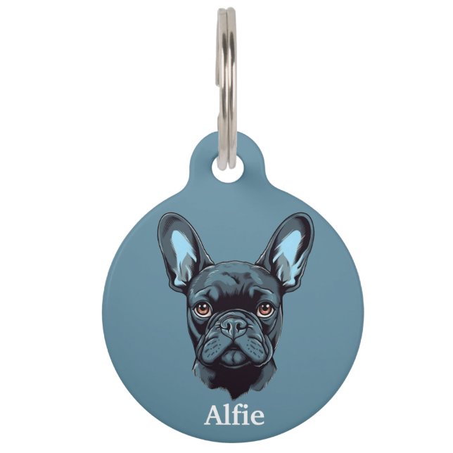 French Bull Dog Personalize Pet ID Tag (Front)
