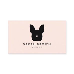 French Bull Dog puppy face frenchies pink blush Business Card