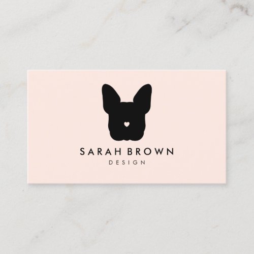 French Bull Dog puppy face frenchies pink blush Business Card