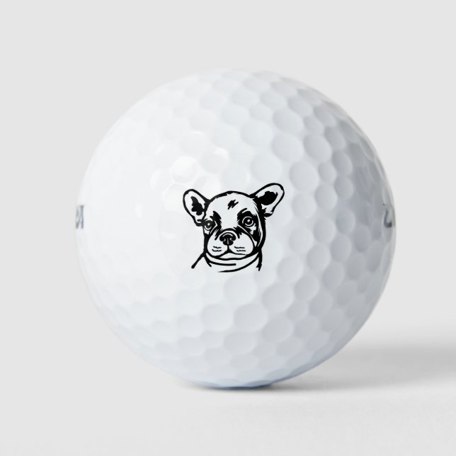 French Bull Dog Puppy Face Golf Balls (Front)