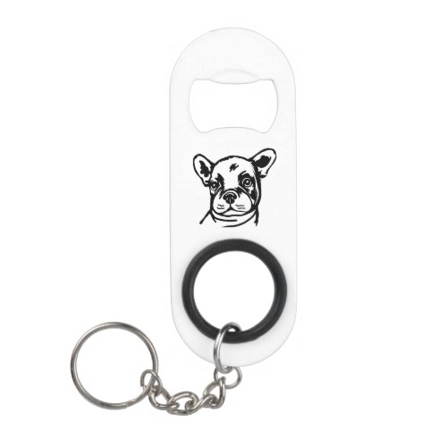 French Bull Dog Puppy Face Keychain Bottle Opener