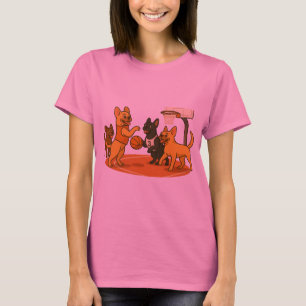 French Bull Dogs playing basketball. T-Shirt