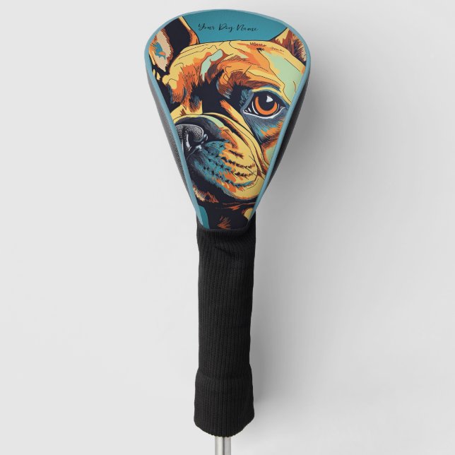 French Bulldog 002 - Bruno Pokopen Golf Head Cover (Front)