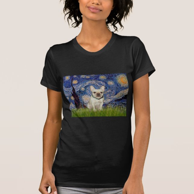 French Bulldog 1 - Starry Night T-Shirt (Front)