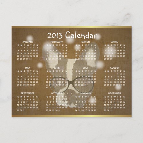 French Bulldog 2013 Calendar Christmas Postcard