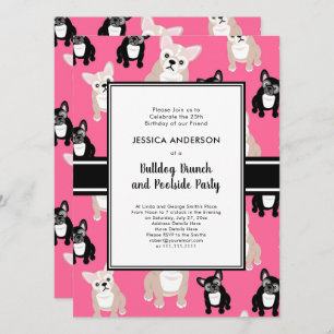 French Bulldog 25th Birthday Party Funny Invitation