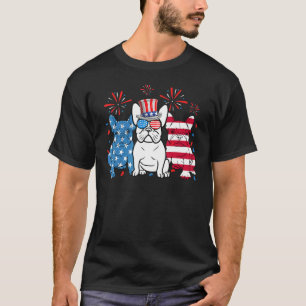 French Bulldog 4th Of July American Flag Dog T-Shirt